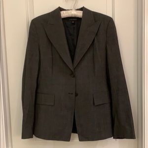 Banana Republic Sz 14 Black Plaid Suit Jacket